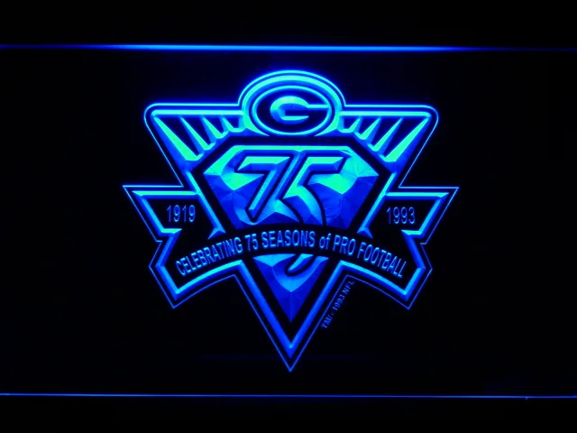 Green Bay Packers 75th Season LED Neon Sign - Legacy Edition