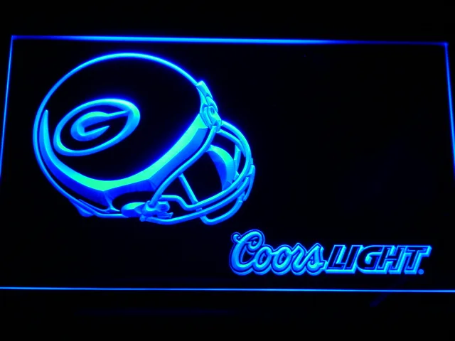 Green Bay Packers Coors Light Helmet LED Neon Sign