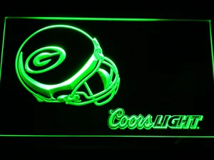 Green Bay Packers Coors Light Helmet LED Neon Sign