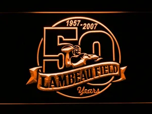 Green Bay Packers Lambeau Field 50th Anniversary LED Neon Sign - Legacy Edition
