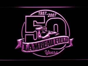 Green Bay Packers Lambeau Field 50th Anniversary LED Neon Sign - Legacy Edition