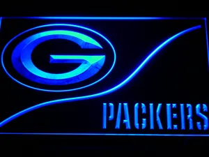 Green Bay Packers Split LED Neon Sign