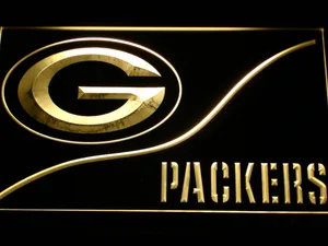 Green Bay Packers Split LED Neon Sign