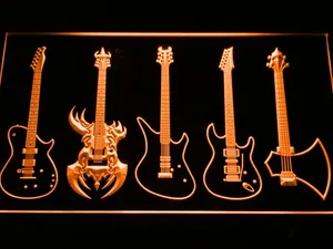 Guitars Classic to Custom LED Neon Sign