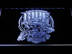 Harley Davidson Skull Ride LED Neon Sign