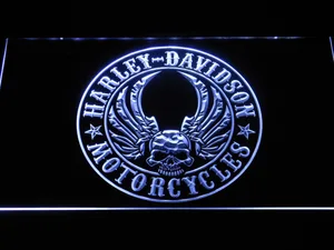 Harley Davidson Skull with Wings LED Neon Sign