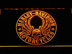 Harley Davidson Skull with Wings LED Neon Sign