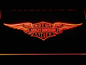 Harley Davidson Wings LED Neon Sign