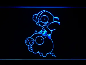 Invader Zim Gir and Piggy LED Neon Sign