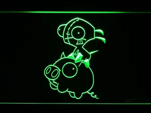 Invader Zim Gir and Piggy LED Neon Sign