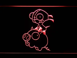 Invader Zim Gir and Piggy LED Neon Sign