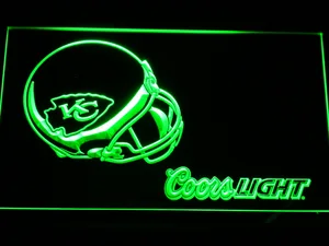 Kansas City Chiefs Coors Light Helmet LED Neon Sign