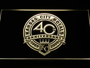 Kansas City Royals 40th Anniversary Logo Version 2 LED Neon Sign - Legacy Edition