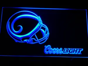 Los Angeles Rams Coors Light Helmet LED Neon Sign