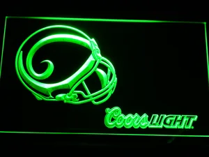 Los Angeles Rams Coors Light Helmet LED Neon Sign