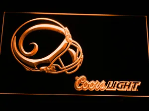 Los Angeles Rams Coors Light Helmet LED Neon Sign