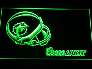 Miami Dolphins Coors Light Helmet LED Neon Sign - Legacy Edition