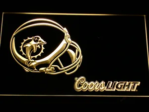 Miami Dolphins Coors Light Helmet LED Neon Sign - Legacy Edition