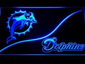 Miami Dolphins Split LED Neon Sign