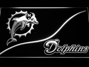 Miami Dolphins Split LED Neon Sign