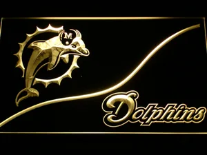 Miami Dolphins Split LED Neon Sign
