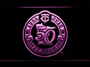 Minnesota Twins 50th Anniversary Logo LED Neon Sign - Legacy Edition