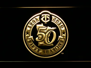 Minnesota Twins 50th Anniversary Logo LED Neon Sign - Legacy Edition