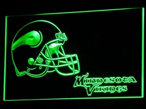 Minnesota Vikings Helmet 2 LED Neon Sign