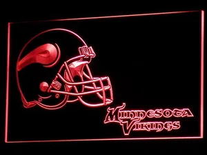 Minnesota Vikings Helmet 2 LED Neon Sign