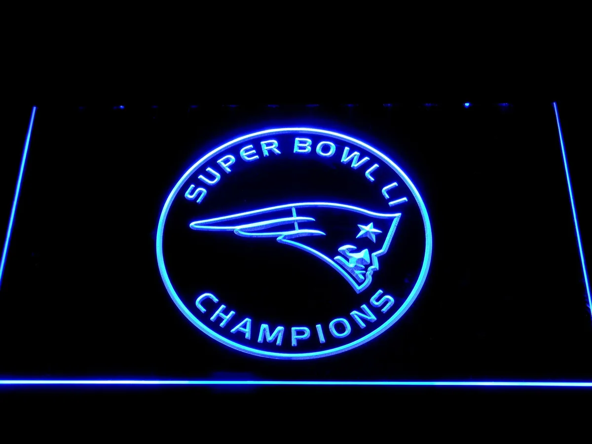 New England Patriots Super Bowl 51 Champions Circle Logo LED Neon Sign