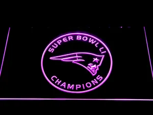 New England Patriots Super Bowl 51 Champions Circle Logo LED Neon Sign