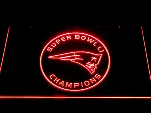 New England Patriots Super Bowl 51 Champions Circle Logo LED Neon Sign