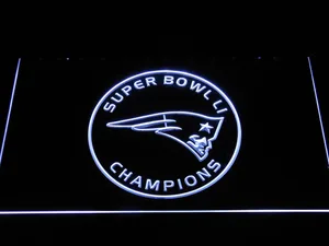 New England Patriots Super Bowl 51 Champions Circle Logo LED Neon Sign