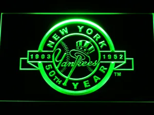 New York Yankees 50th Anniversary Logo LED Neon Sign - Legacy Edition
