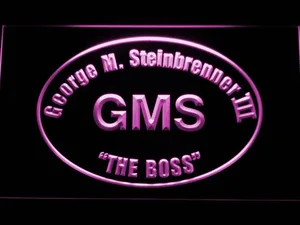 New York Yankees George Steinbrenner Memorial Patch LED Neon Sign - Legacy Edition