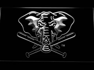Oakland Athletics 1993-1994 Elephant Logo LED Neon Sign - Legacy Edition