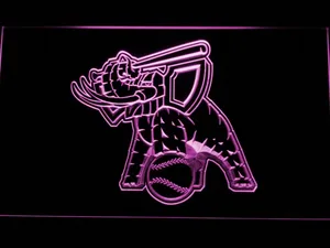 Oakland Athletics 1999 Turn Ahead the Clock Elephant Logo LED Neon Sign - Legacy Edition