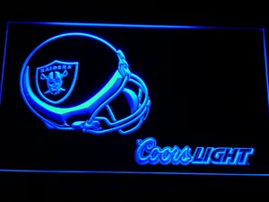 Oakland Raiders Coors Light Helmet LED Neon Sign