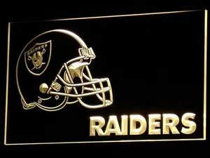 Oakland Raiders Helmet LED Neon Sign