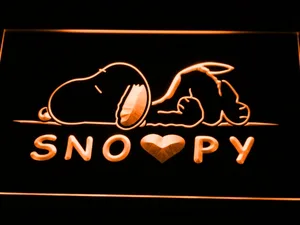 Peanuts Snoopy Heart LED Neon Sign