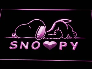 Peanuts Snoopy Heart LED Neon Sign