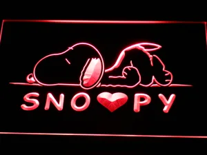 Peanuts Snoopy Heart LED Neon Sign