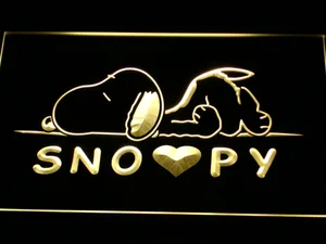 Peanuts Snoopy Heart LED Neon Sign