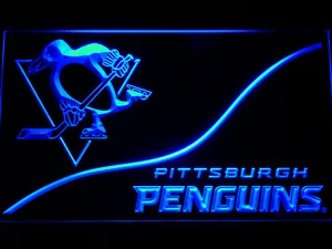 Pittsburgh Penguins Split LED Neon Sign