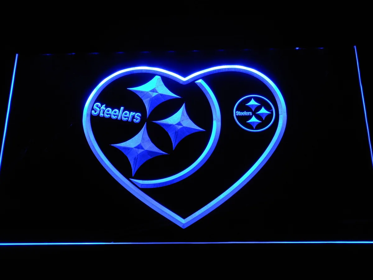 Pittsburgh Steelers Heart LED Neon Sign