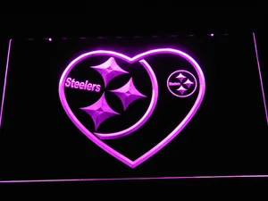 Pittsburgh Steelers Heart LED Neon Sign