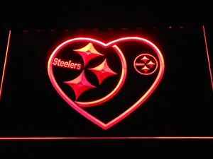 Pittsburgh Steelers Heart LED Neon Sign