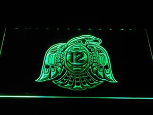 Seattle Seahawks #12 Hawk Emblem LED Neon Sign