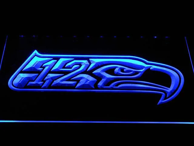Seattle Seahawks #12 Hawk Head LED Neon Sign