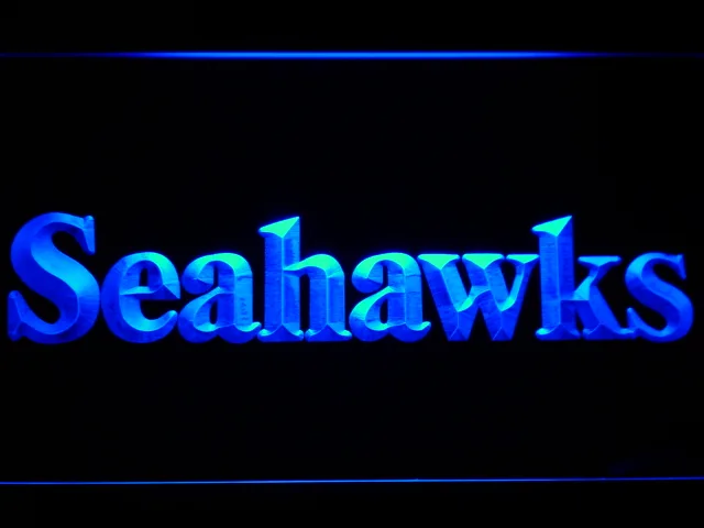 Seattle Seahawks 1976-2001 Text LED Neon Sign - Legacy Edition